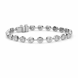 Semi Bezel Diamond Bracelet in 9K White Gold (0.40ct tw)