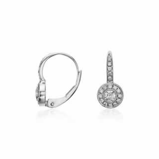 Vintage Halo Diamond Earrings in 9K White Gold (0.52ct tw)